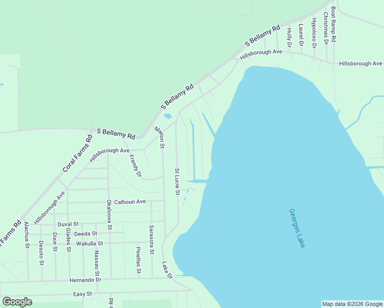 map of restaurants, bars, coffee shops, grocery stores, and more near 128 Santa Rosa Street in Florahome