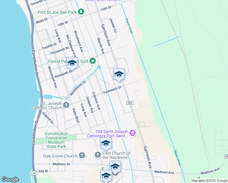 map of restaurants, bars, coffee shops, grocery stores, and more near 2000 Marvin Avenue in Port St. Joe
