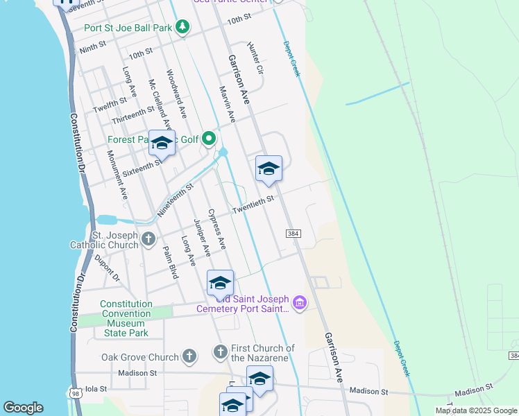map of restaurants, bars, coffee shops, grocery stores, and more near 2000 Marvin Avenue in Port St. Joe