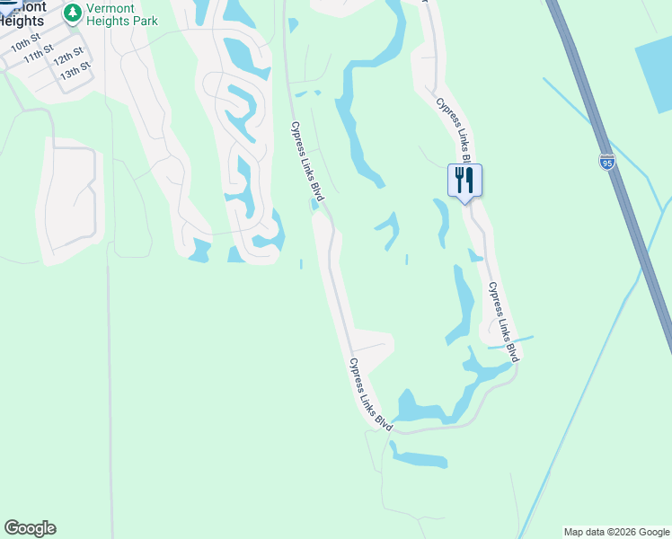 map of restaurants, bars, coffee shops, grocery stores, and more near 4947 Cypress Links Boulevard in Elkton