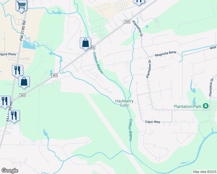 map of restaurants, bars, coffee shops, grocery stores, and more near 31 Cotton Bayou Circle in Cove