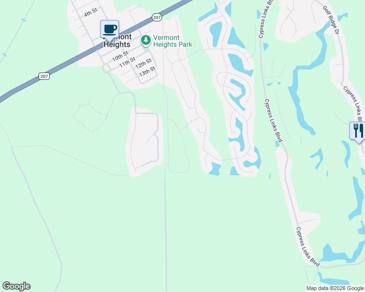 map of restaurants, bars, coffee shops, grocery stores, and more near 156 Degamma Place in Elkton