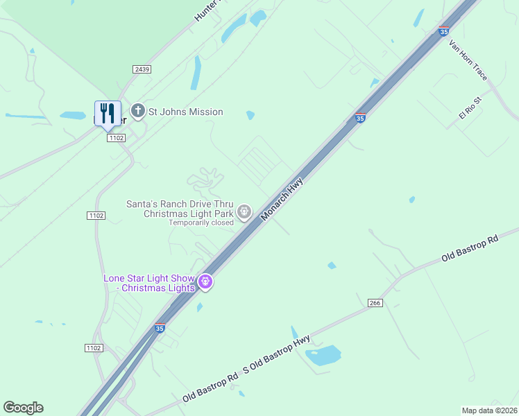 map of restaurants, bars, coffee shops, grocery stores, and more near 6260 Interstate 35 in San Marcos