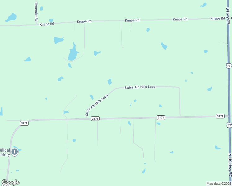 map of restaurants, bars, coffee shops, grocery stores, and more near 1232 Swiss Alp Hills Loop in Schulenburg