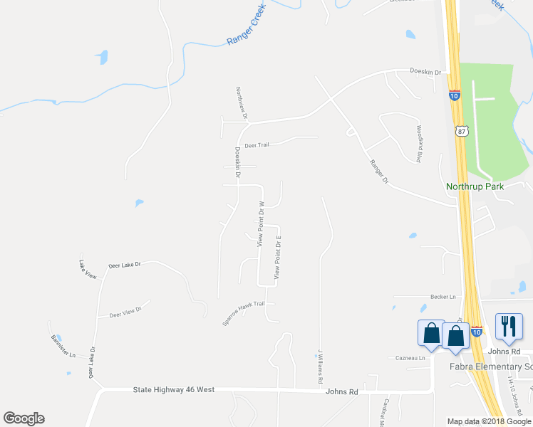 map of restaurants, bars, coffee shops, grocery stores, and more near 101 Blue Heron Trail in Boerne