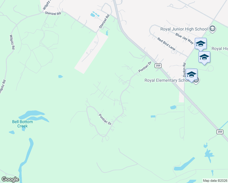 map of restaurants, bars, coffee shops, grocery stores, and more near 2219 Blackhawk Lane in Brookshire