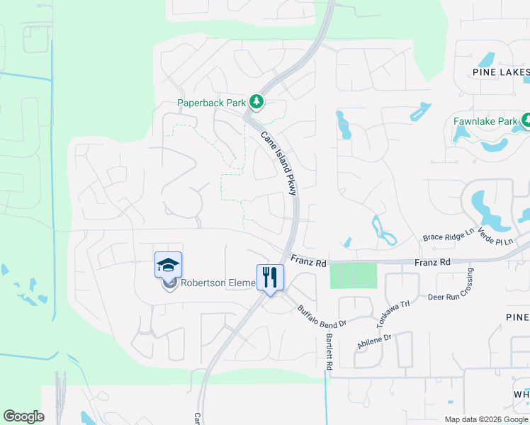 map of restaurants, bars, coffee shops, grocery stores, and more near 7022 N Savannah Run in Katy