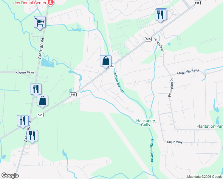 map of restaurants, bars, coffee shops, grocery stores, and more near 23 Cotton Bayou Circle in Cove