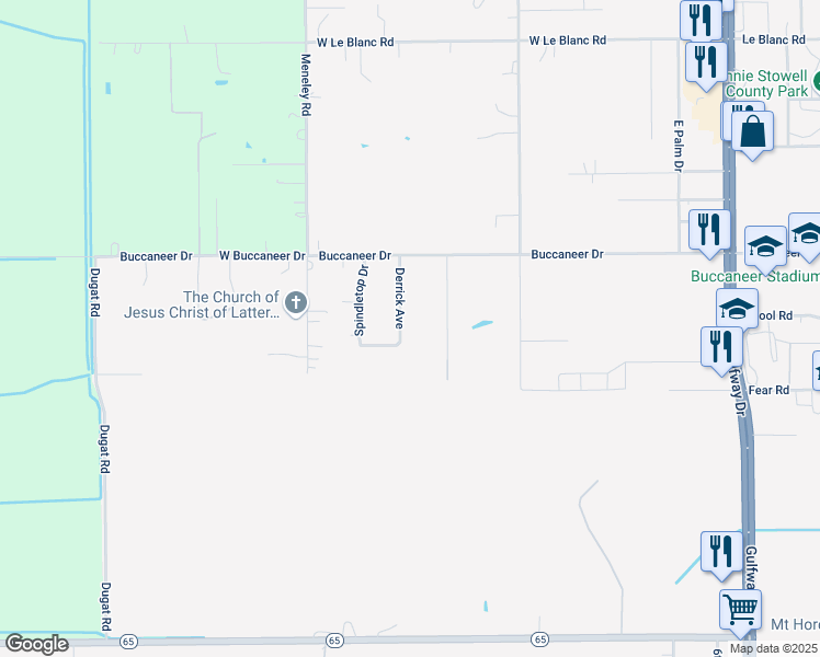 map of restaurants, bars, coffee shops, grocery stores, and more near 1835 Derrick Avenue in Winnie