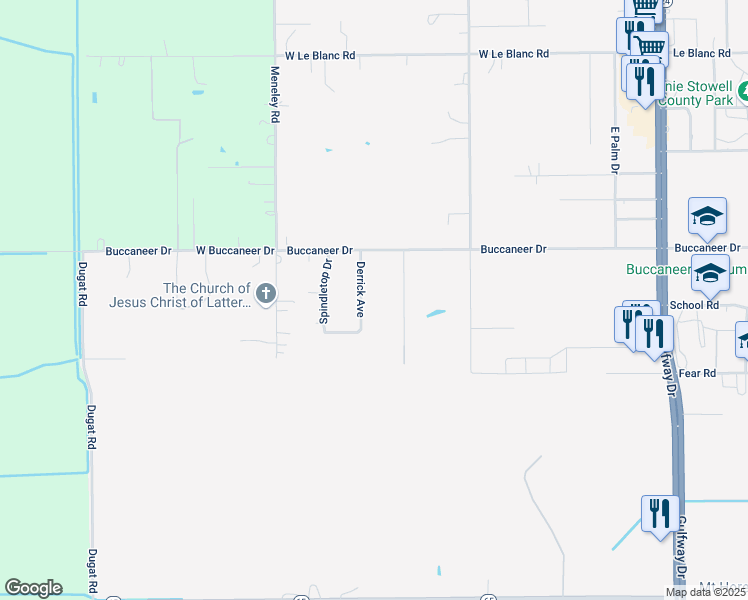 map of restaurants, bars, coffee shops, grocery stores, and more near 1835 Derrick Avenue in Winnie