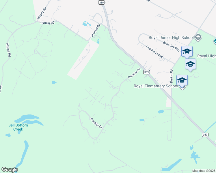 map of restaurants, bars, coffee shops, grocery stores, and more near 2219 Blackhawk Lane in Brookshire