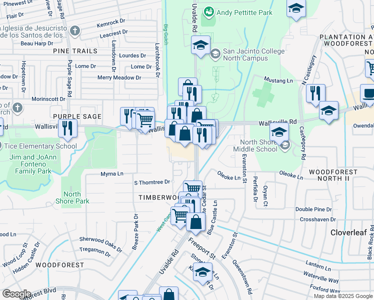 map of restaurants, bars, coffee shops, grocery stores, and more near in Houston