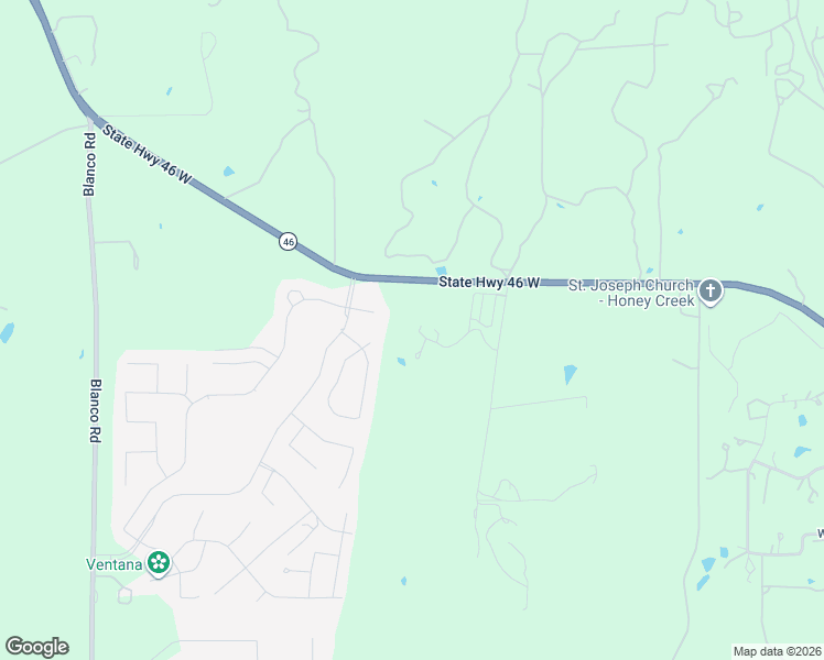 map of restaurants, bars, coffee shops, grocery stores, and more near 26251 Texas 46 in Spring Branch