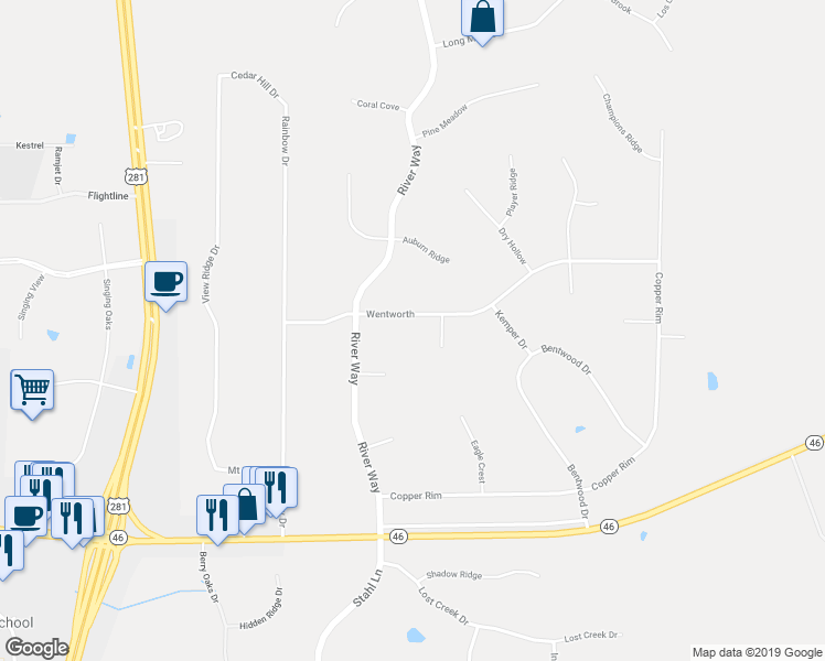 map of restaurants, bars, coffee shops, grocery stores, and more near 244 Wentworth in Spring Branch
