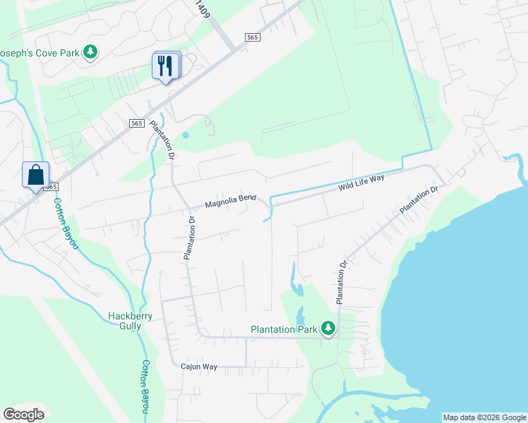 map of restaurants, bars, coffee shops, grocery stores, and more near 1910 Magnolia Bend in Cove