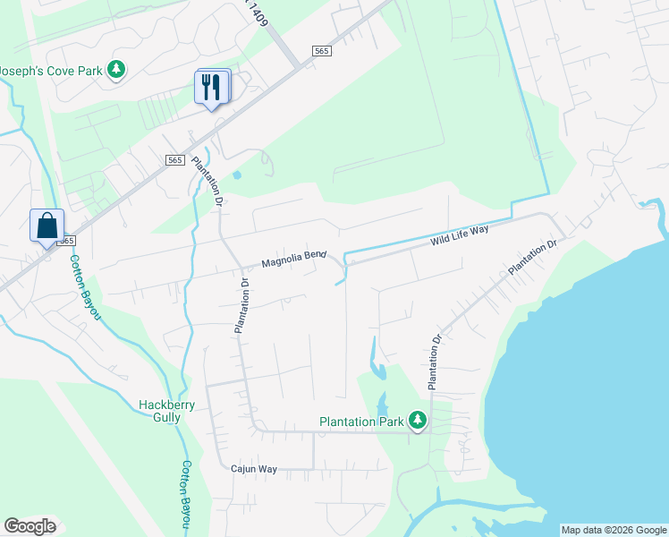 map of restaurants, bars, coffee shops, grocery stores, and more near 1910 Magnolia Bend in Cove