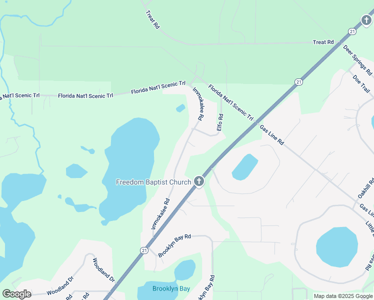 map of restaurants, bars, coffee shops, grocery stores, and more near 6576 Immokalee Road in Keystone Heights