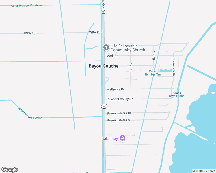 map of restaurants, bars, coffee shops, grocery stores, and more near 101 Matherne Drive in Des Allemands