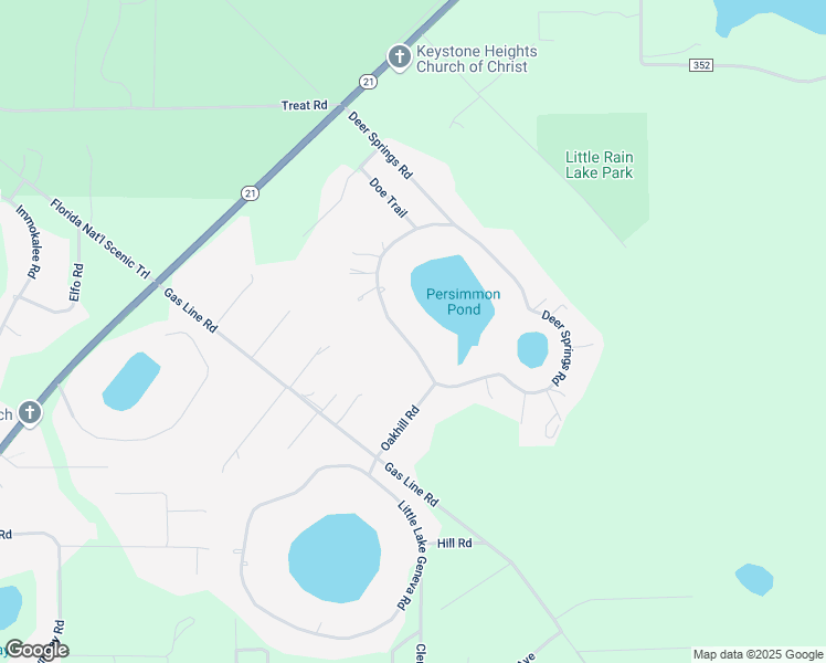 map of restaurants, bars, coffee shops, grocery stores, and more near 6986 Deer Springs Road in Keystone Heights