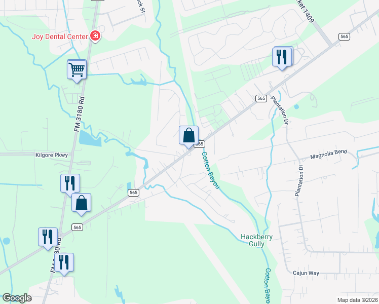 map of restaurants, bars, coffee shops, grocery stores, and more near 5318 South Farm-to-Market 565 Road in Cove