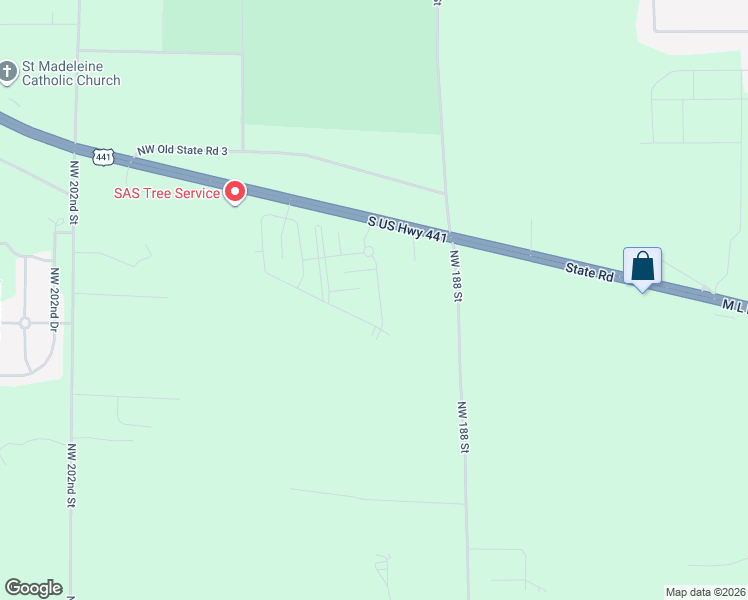 map of restaurants, bars, coffee shops, grocery stores, and more near Northwest 190th Street in High Springs