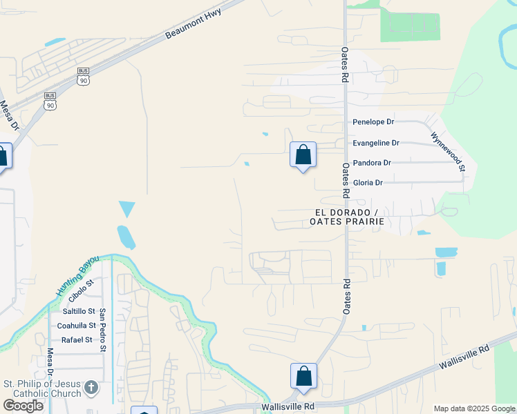 map of restaurants, bars, coffee shops, grocery stores, and more near U Avenue V in Houston