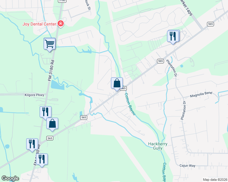 map of restaurants, bars, coffee shops, grocery stores, and more near 5318 South Farm-to-Market 565 Road in Cove