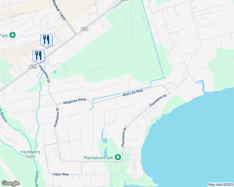 map of restaurants, bars, coffee shops, grocery stores, and more near 6315 Wild Life Way in Baytown