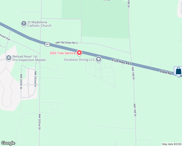 map of restaurants, bars, coffee shops, grocery stores, and more near 19430 Northwest 164th Road in High Springs