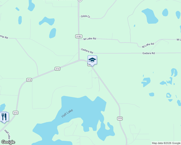 map of restaurants, bars, coffee shops, grocery stores, and more near 7122 West R Thomas Road in Keystone Heights