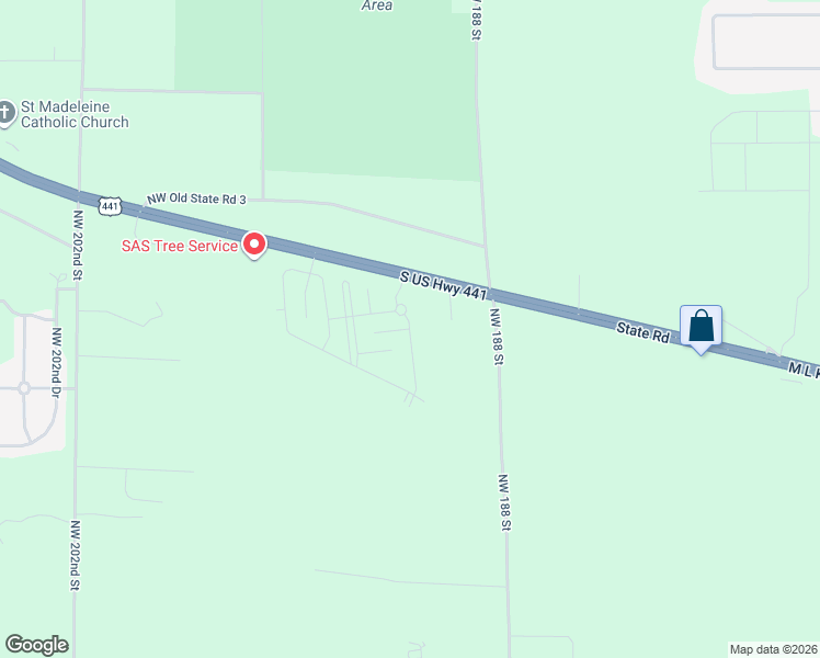 map of restaurants, bars, coffee shops, grocery stores, and more near Northwest 190th Street in High Springs