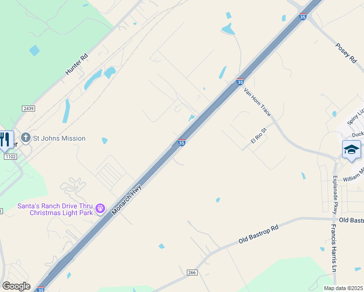 map of restaurants, bars, coffee shops, grocery stores, and more near 209 North Interstate 35 Frontage Road in San Marcos