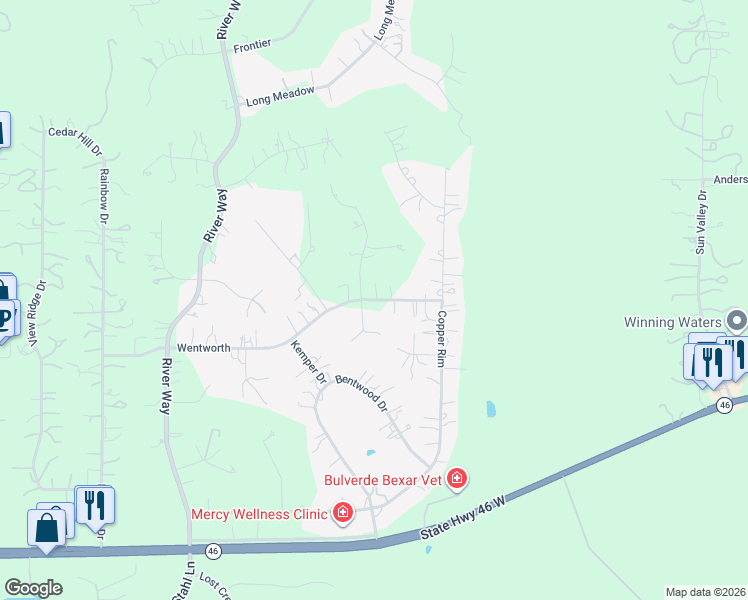 map of restaurants, bars, coffee shops, grocery stores, and more near 464 Wentworth in Spring Branch