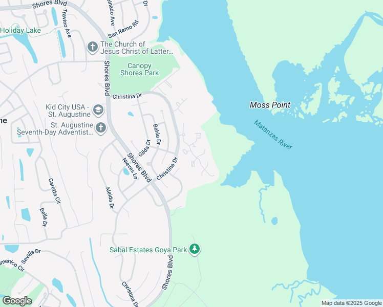 map of restaurants, bars, coffee shops, grocery stores, and more near 1 Catalonia Court in St. Augustine