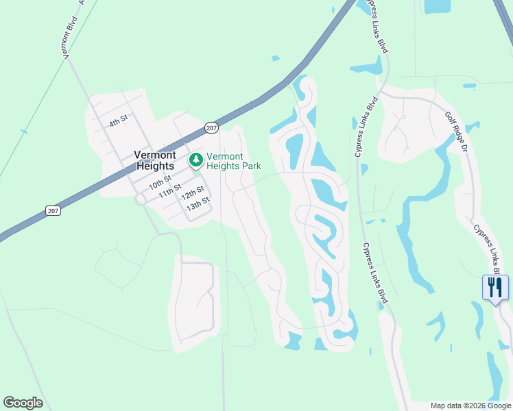 map of restaurants, bars, coffee shops, grocery stores, and more near 4950 Coquina Crossing Drive in Elkton