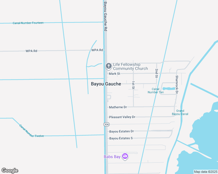 map of restaurants, bars, coffee shops, grocery stores, and more near in Bayou Gauche