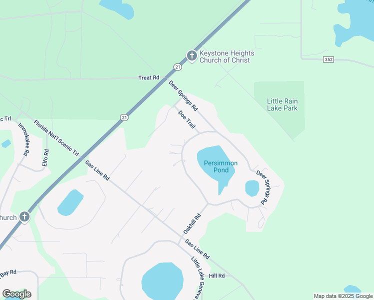 map of restaurants, bars, coffee shops, grocery stores, and more near 7030 Deer Springs Road in Keystone Heights