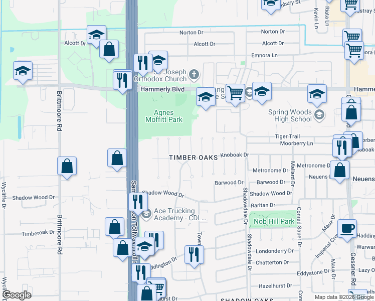 map of restaurants, bars, coffee shops, grocery stores, and more near 2011 Ottawa Lane in Houston