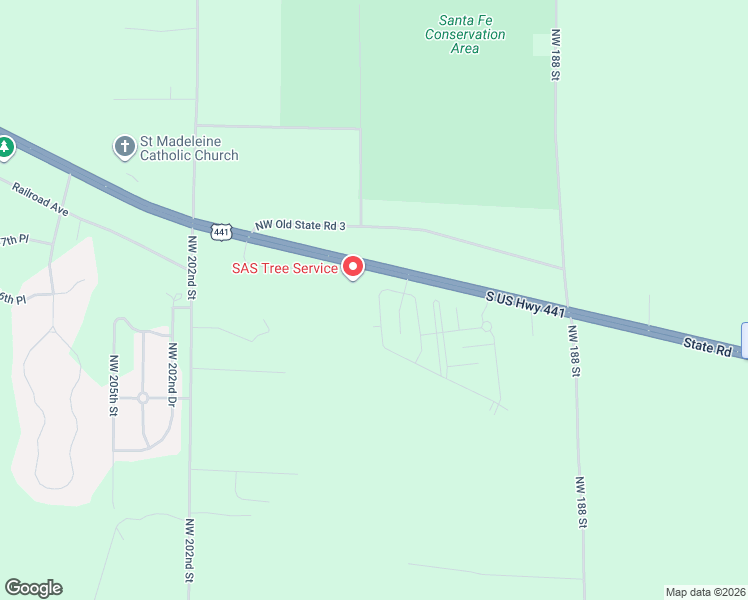 map of restaurants, bars, coffee shops, grocery stores, and more near 16646 Northwest 194th Terrace in High Springs