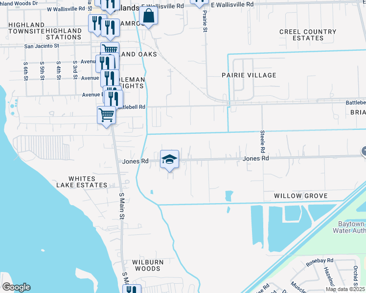 map of restaurants, bars, coffee shops, grocery stores, and more near 436 Jones Rd in Highlands