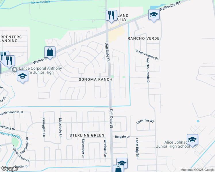 map of restaurants, bars, coffee shops, grocery stores, and more near 1803 Fallow Lane in Houston