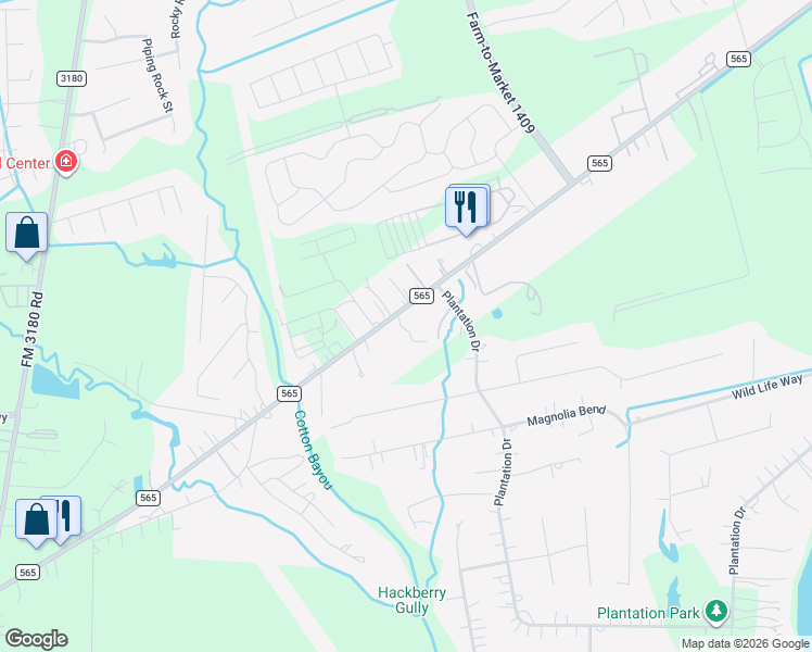 map of restaurants, bars, coffee shops, grocery stores, and more near 5935 Farm-to-Market 565 in Cove