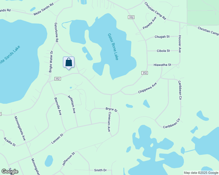map of restaurants, bars, coffee shops, grocery stores, and more near 5375 County Road 352 in Keystone Heights