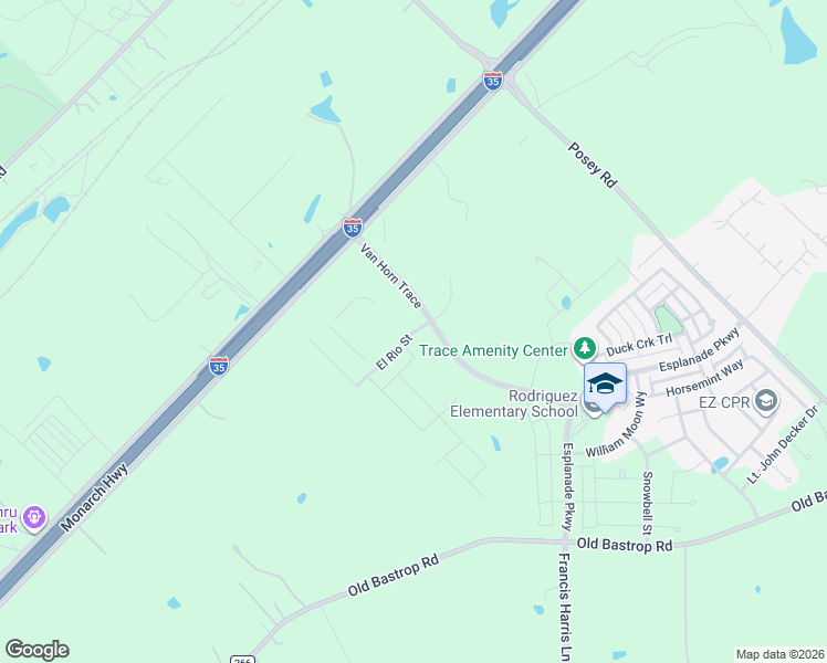 map of restaurants, bars, coffee shops, grocery stores, and more near 173 North Interstate 35 Frontage Road in San Marcos