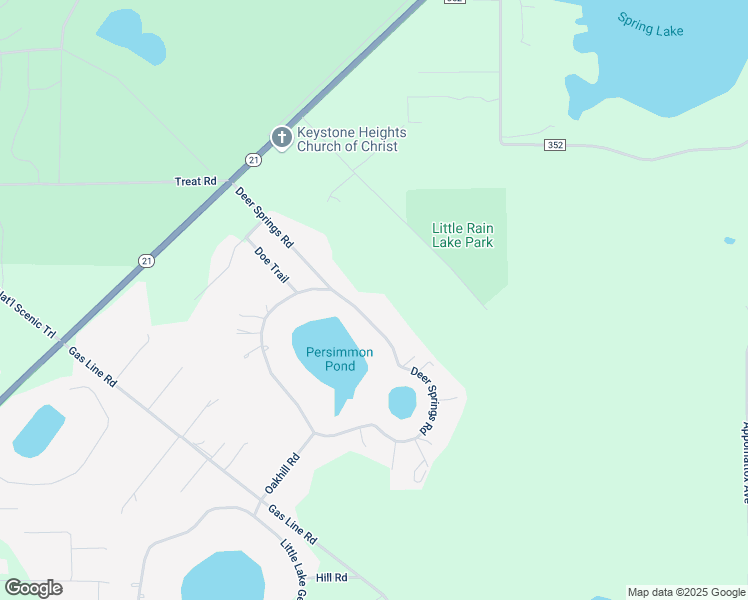 map of restaurants, bars, coffee shops, grocery stores, and more near 6809 Deer Springs Road in Keystone Heights