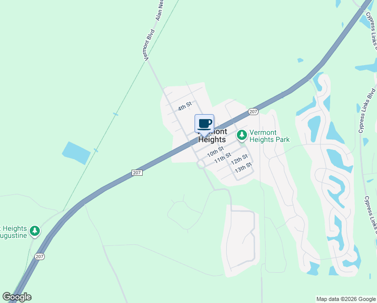 map of restaurants, bars, coffee shops, grocery stores, and more near 3388 Florida 207 in Elkton