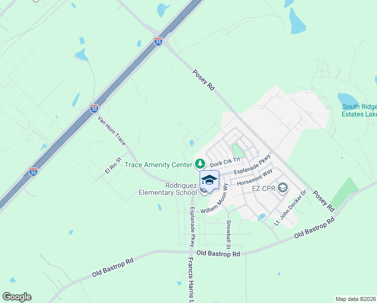 map of restaurants, bars, coffee shops, grocery stores, and more near 1052 Esplanade Parkway in San Marcos