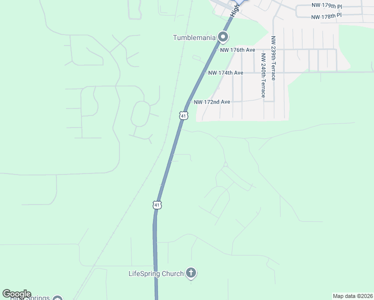 map of restaurants, bars, coffee shops, grocery stores, and more near 16705 Florida 45 in High Springs
