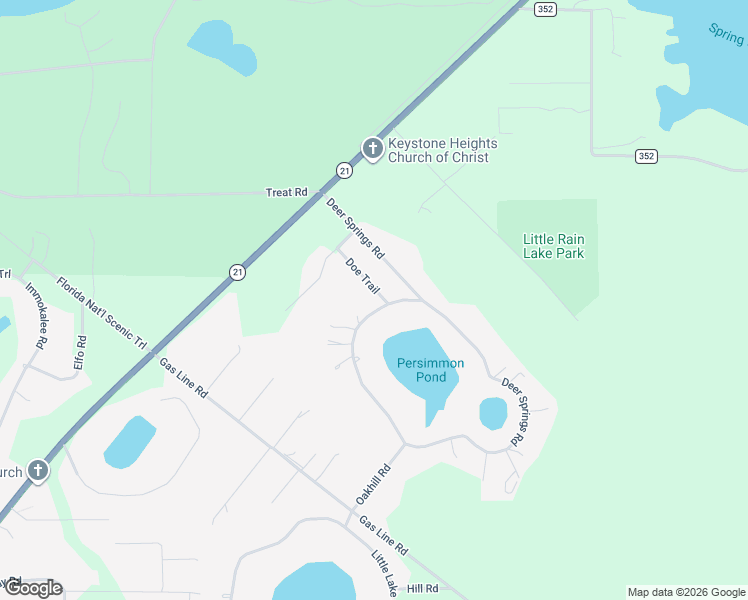 map of restaurants, bars, coffee shops, grocery stores, and more near 6770 Doe Trail in Keystone Heights