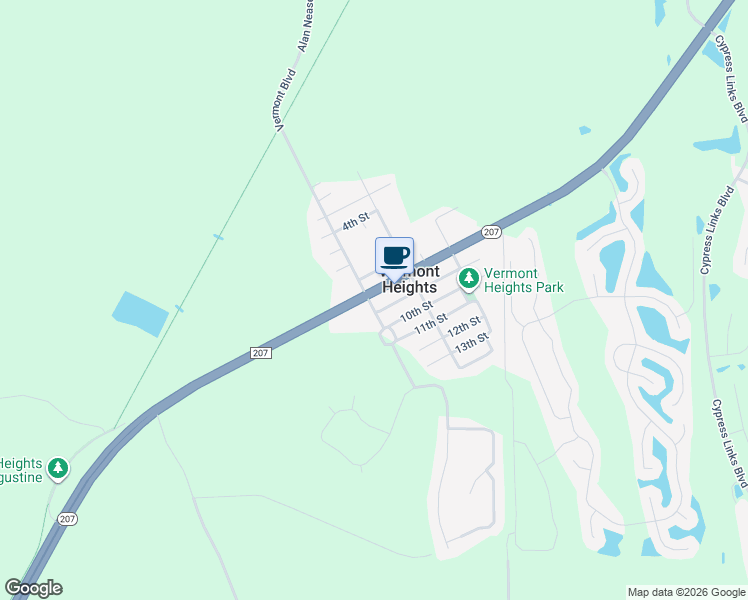 map of restaurants, bars, coffee shops, grocery stores, and more near 3388 Florida 207 in Elkton